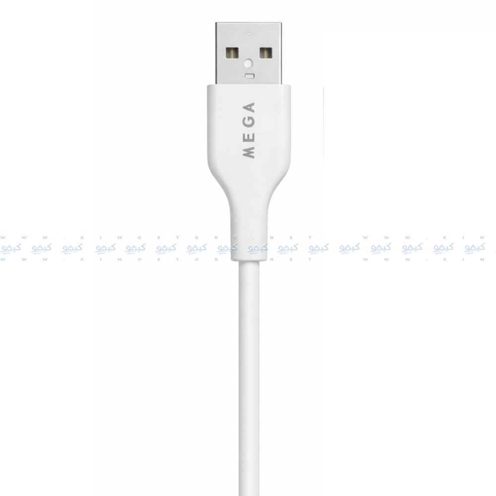 كابل شاحن موبايل ميجا يو اس بي إلى تايب سي بقوة 3.5 أمبير شحن سريع 1 متر - ابيض
