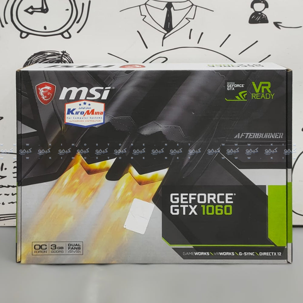 كارت شاشة إم إس أى جيفورس 3 جيجابايت GTX 1060 3GT OCV2 GDDR5 (استعمال) بالبوكس