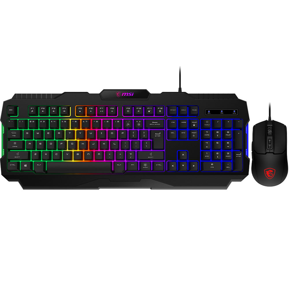 MSI Forge GK100 Wired RGB Gaming Keyboard + Mouse Combo English