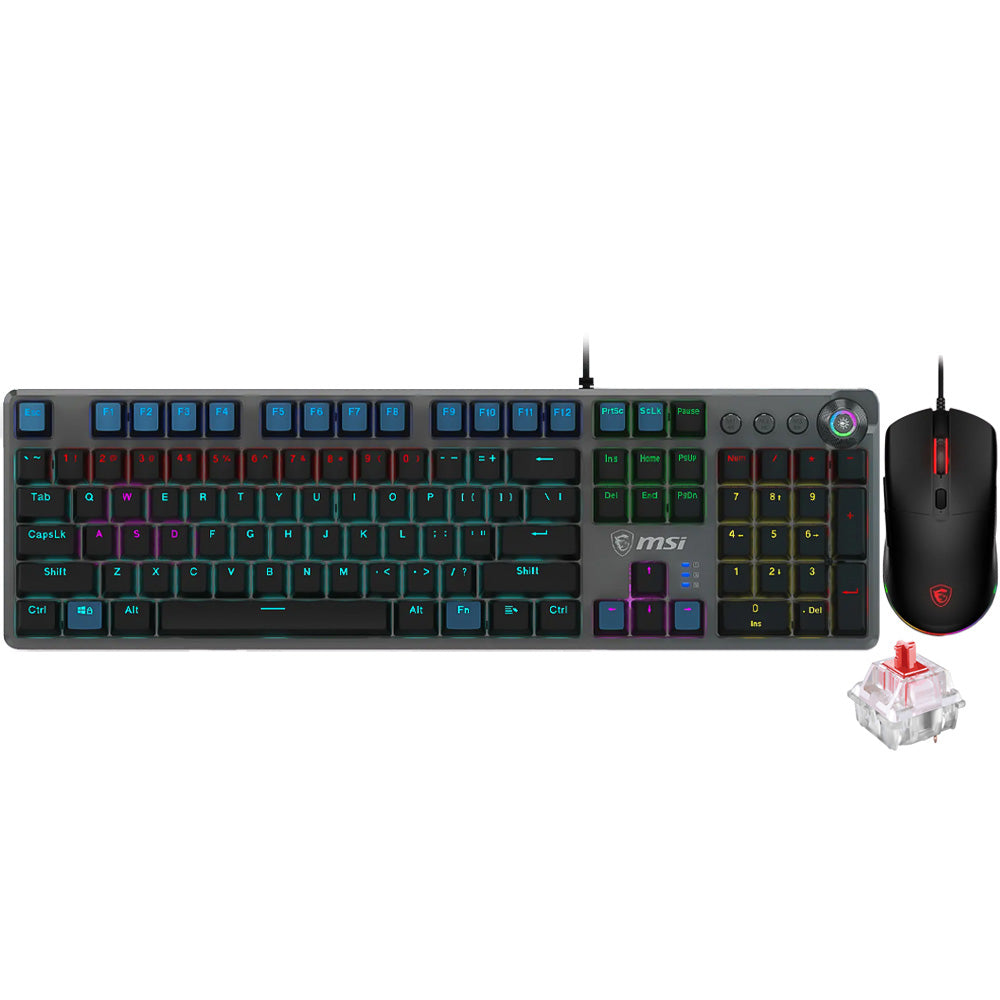 MSI Forge GK310 Red Switch Wired RGB Gaming Keyboard + Mouse Combo English