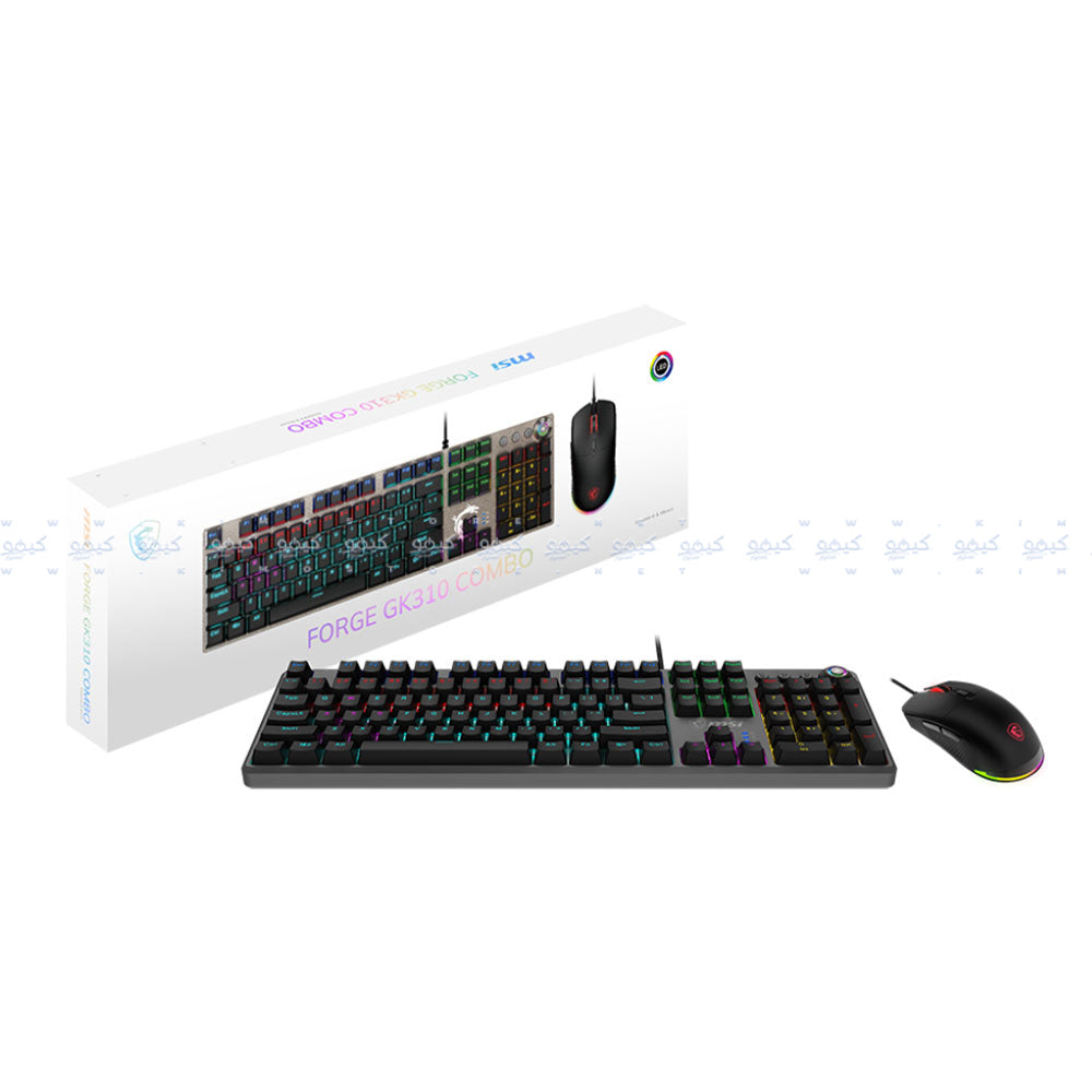MSI Forge GK310 Red Switch Wired RGB Gaming Keyboard + Mouse Combo English