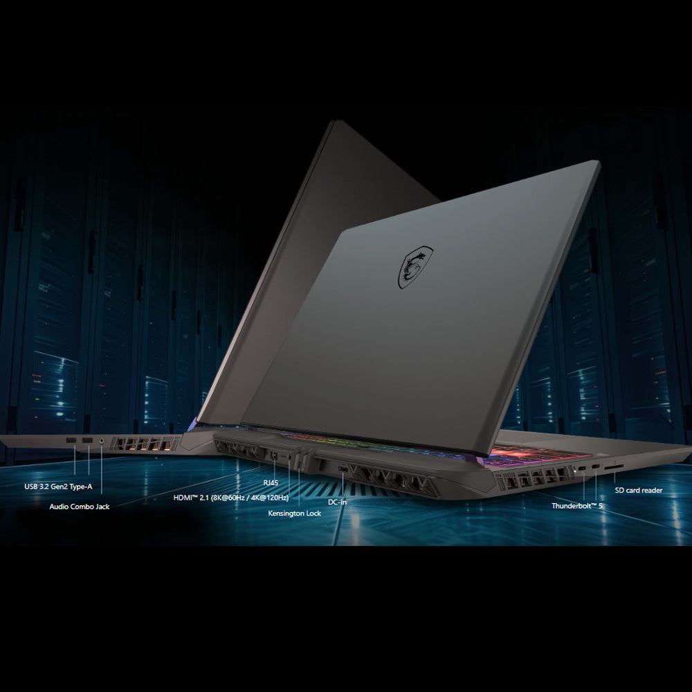 MSI Vector 16 HX AI A2XWHG-489EG Laptop (Intel Core Ultra 7 255HX - 16GB Ram - M.2 NVMe 1TB - Nvidia RTX 5070 Ti 12GB - 16 Inch QHD+ IPS 240Hz - Win11) - Cosmos Gray