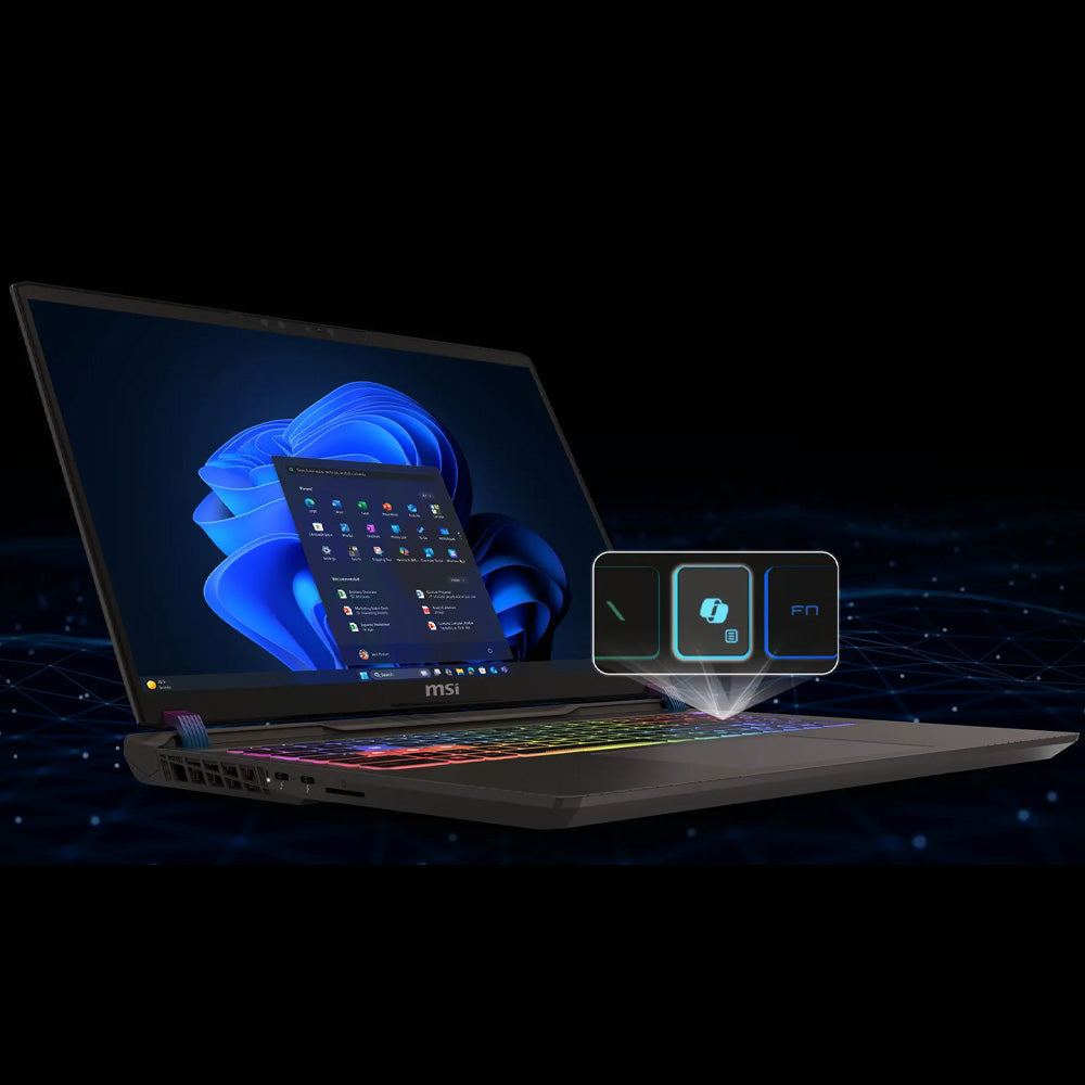 MSI Vector 16 HX AI A2XWHG-489EG Laptop (Intel Core Ultra 7 255HX - 16GB Ram - M.2 NVMe 1TB - Nvidia RTX 5070 Ti 12GB - 16 Inch QHD+ IPS 240Hz - Win11) - Cosmos Gray