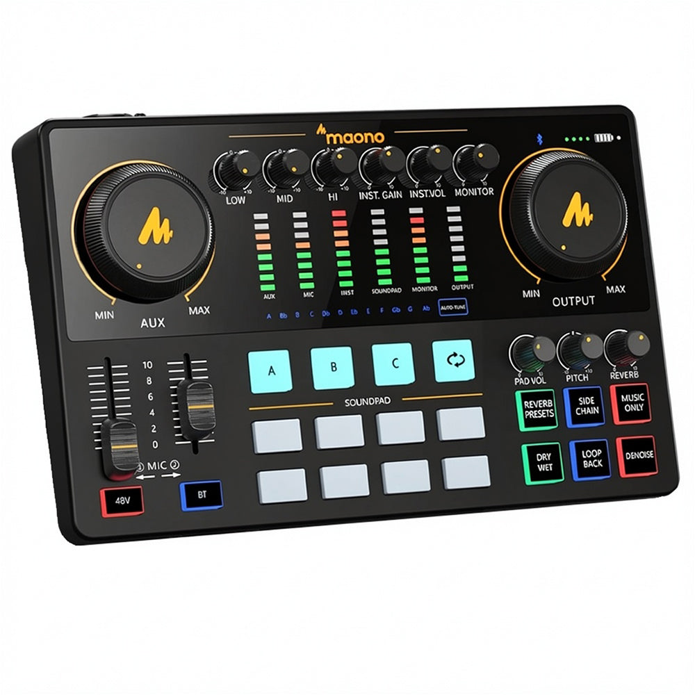 Maono MAONOCASTER AME2 Audio Interface & Podcast Console - Black
