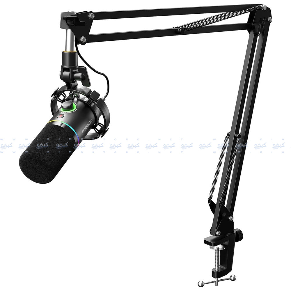 مجموعة ميكروفون ماونو سلكي RGB جيمنج بودكاست ديناميكي PD200XS - اسود