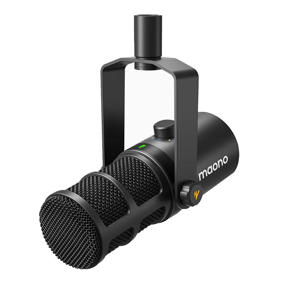 مجموعة ميكروفون ماونو سلكي بودكاست ديناميكي PD400X - اسود