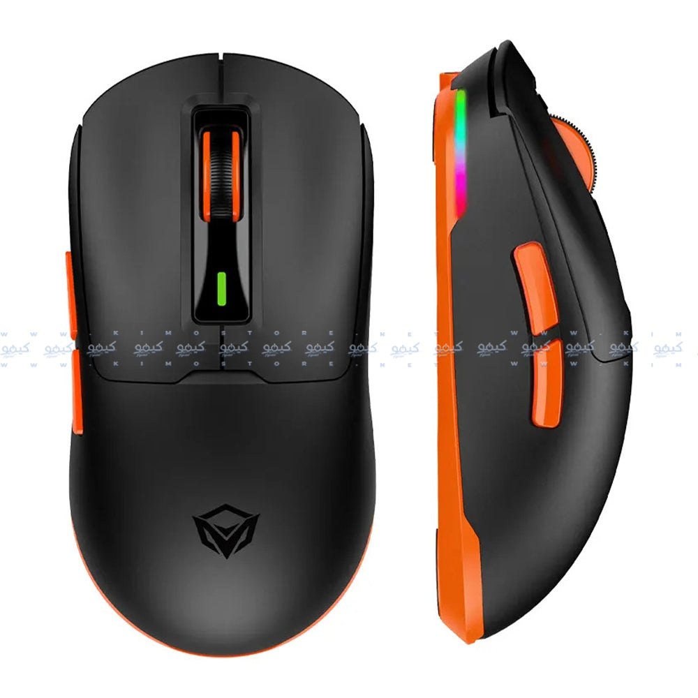 Meetion Air GW24 Triple-Mode Rechargeable Bluetooth Wireless & Wired RGB Gaming Mouse 8000Dpi - Black