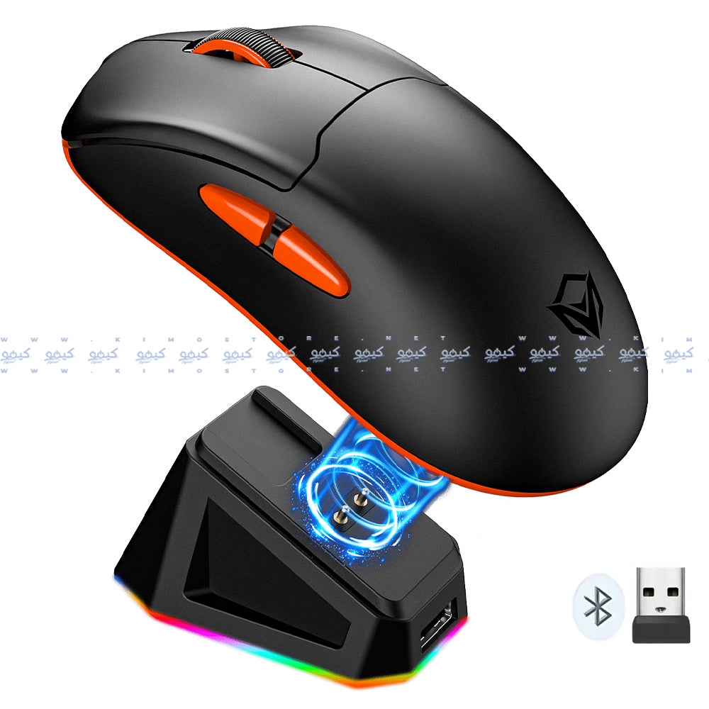 Meetion Air GW39 Triple-Mode Rechargeable Bluetooth Wireless & Wired Mouse 2600DPI With RGB Magnetic Charging Dock