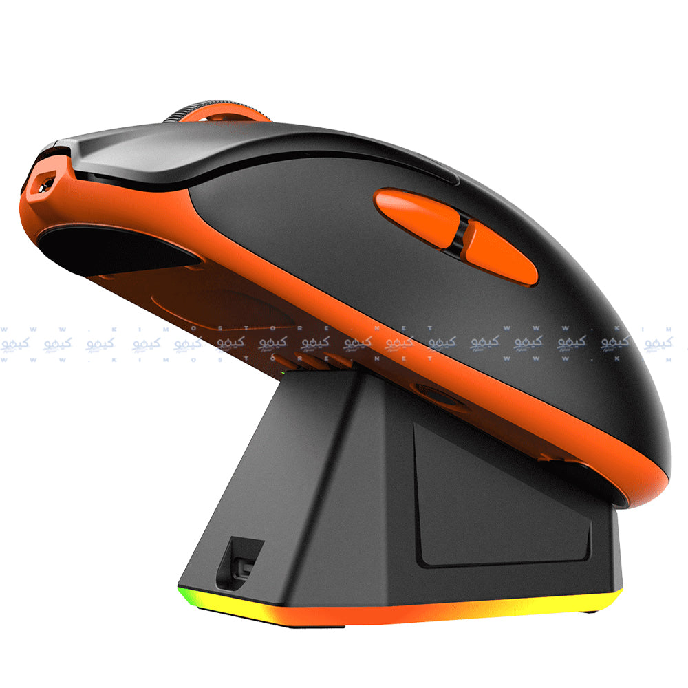 ماوس ميشن لاسلكي و سلكي بلوتوث قابل للشحن ثلاثي الوضع RGB جيمنج 2600 نقطة فى البوصة مع قاعدة شحن مغناطيسية Air GW39