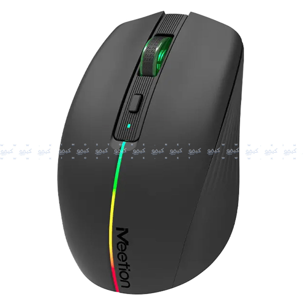 ماوس ميشن لاسلكي بلوتوث RGB قابل للشحن ثنائي الوضع جيمنج 1600 نقطة فى البوصة BTM002 - أسود