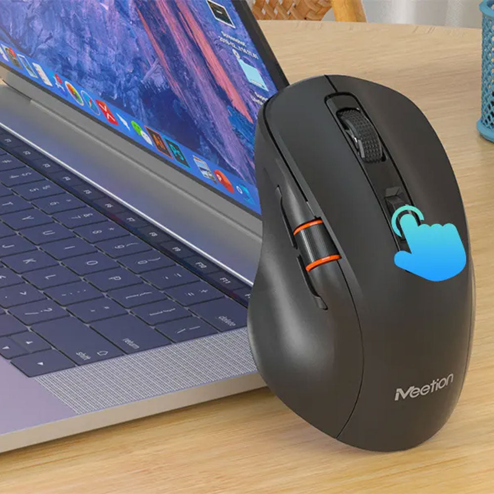 Meetion BTM032 Dual Mode Bluetooth Wireless Mouse 2400Dpi - Black