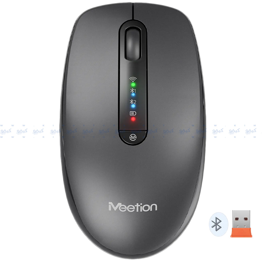 ماوس ميشن لاسلكي بلوتوث ثنائي الوضع قابل للشحن 3200 نقطة في البوصة BTM100R Silent - رمادي