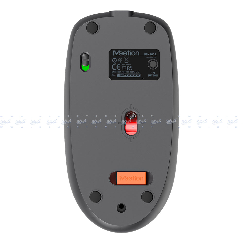 ماوس ميشن لاسلكي بلوتوث ثنائي الوضع قابل للشحن 3200 نقطة في البوصة BTM100R Silent - رمادي
