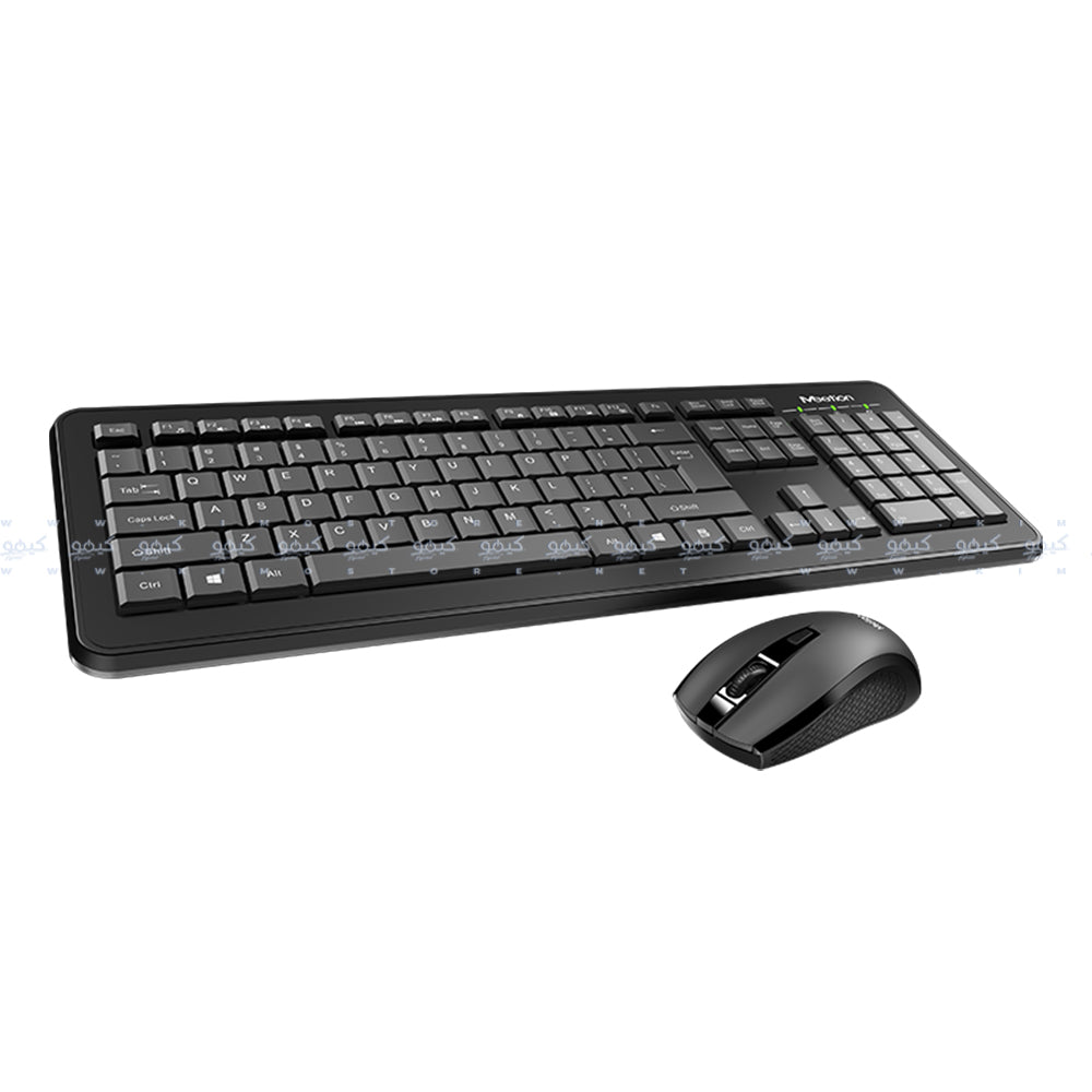 Meetion C4120 Little Wireless Keyboard + Mouse Combo English & Arabic - Black