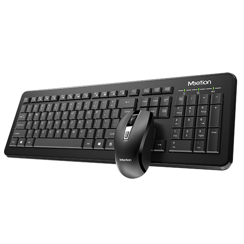 Meetion C4120 Little Wireless Keyboard + Mouse Combo English & Arabic - Black