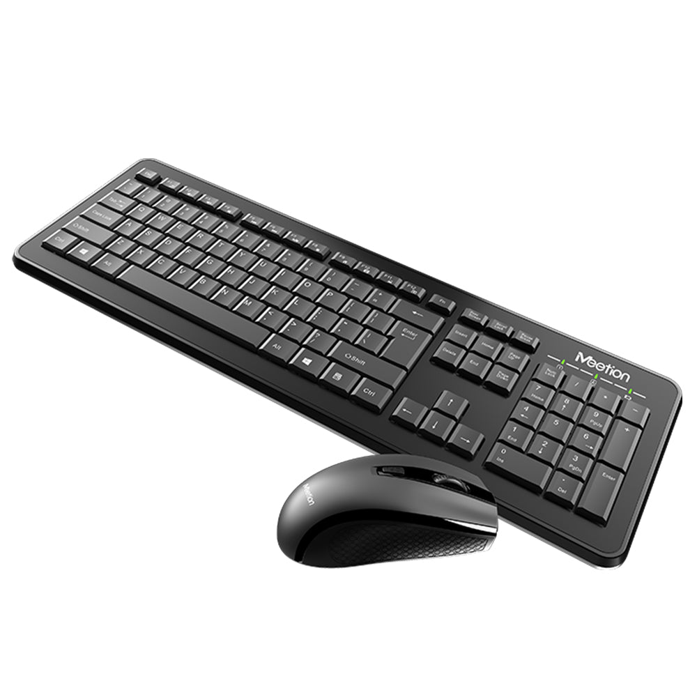 Meetion C4120 Little Wireless Keyboard + Mouse Combo English & Arabic - Black