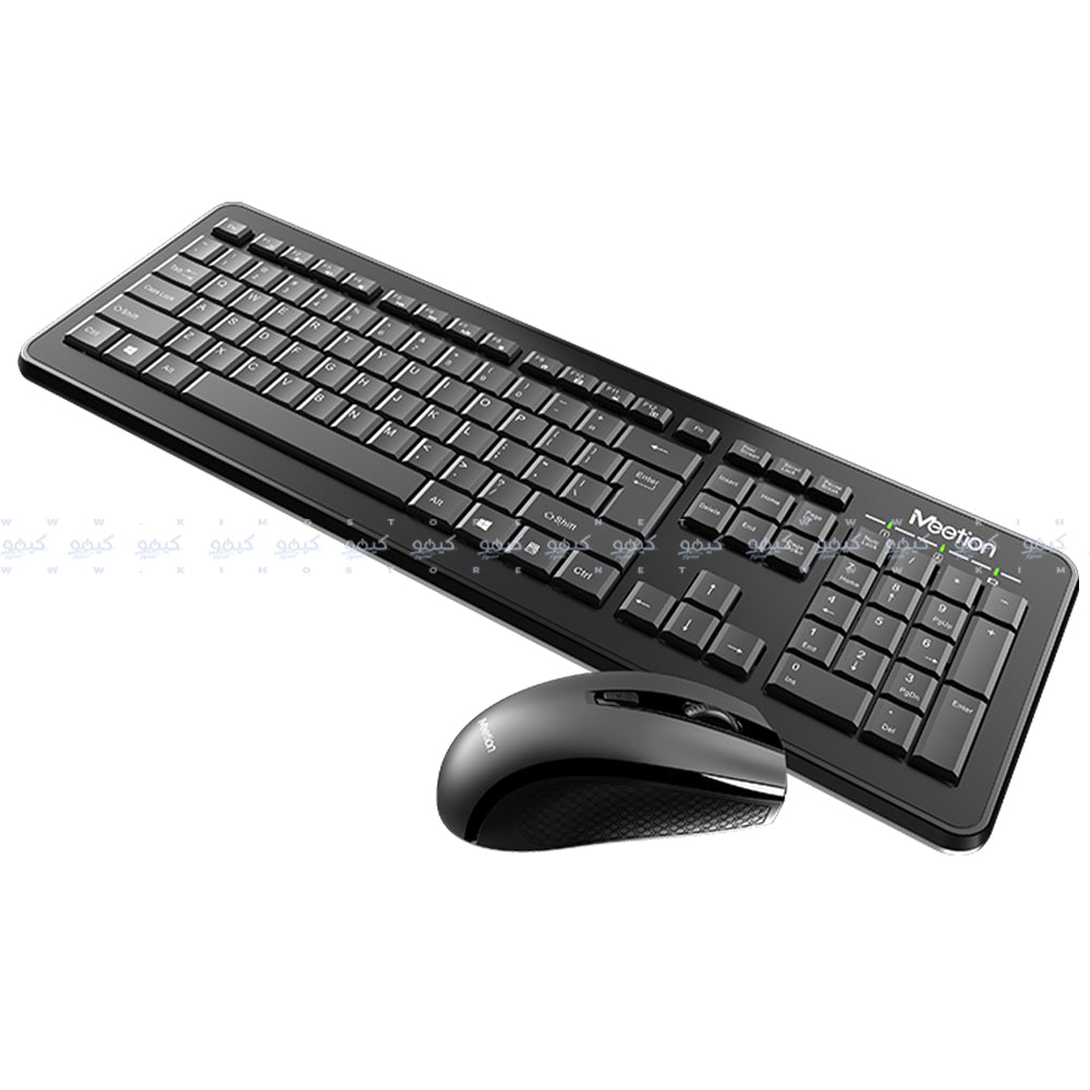 Meetion C4120 Little Wireless Keyboard + Mouse Combo English & Arabic - Black