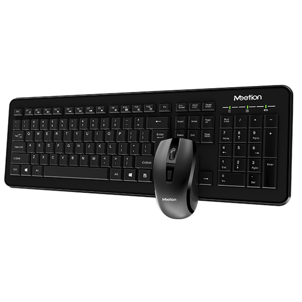 Meetion C4120 Little Wireless Keyboard + Mouse Combo English & Arabic - Black