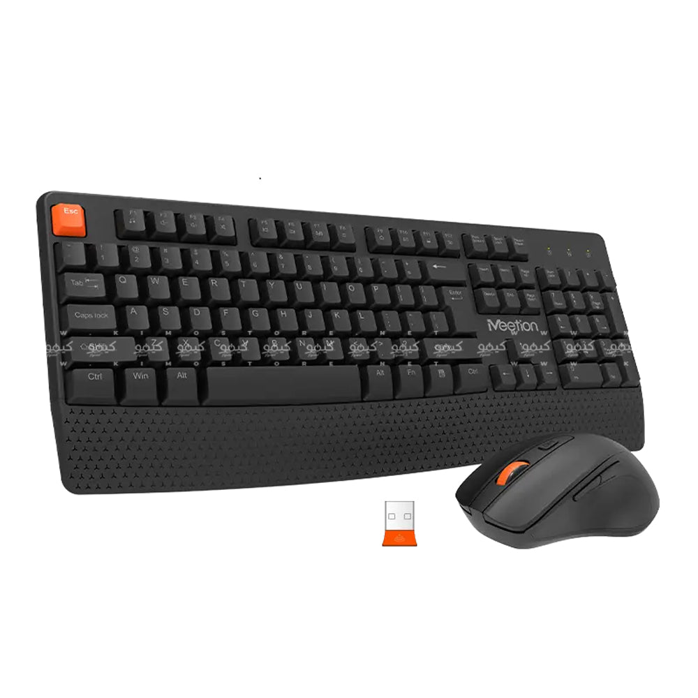 Meetion C4130 Wireless Keyboard + Mouse Combo English & Arabic - Black
