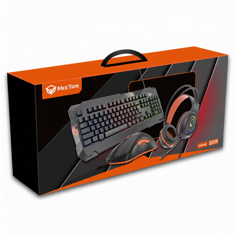 Meetion C505 4in1 Wired Rainbow Gaming Keyboard + Mouse + Mouse Pad + Headset Combo English & Arabic