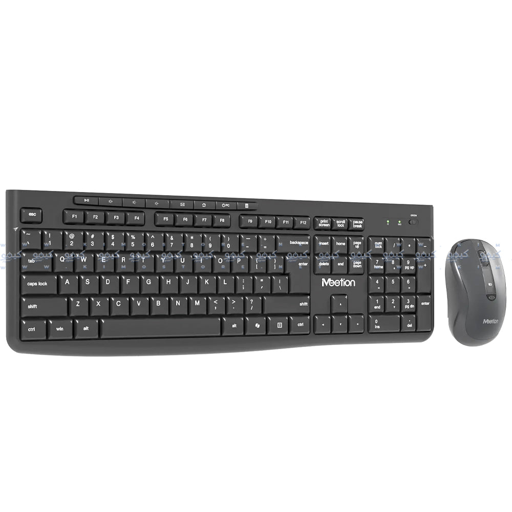 Meetion CW295 Silent Wireless Keyboard + Mouse Combo English & Arabic - Black