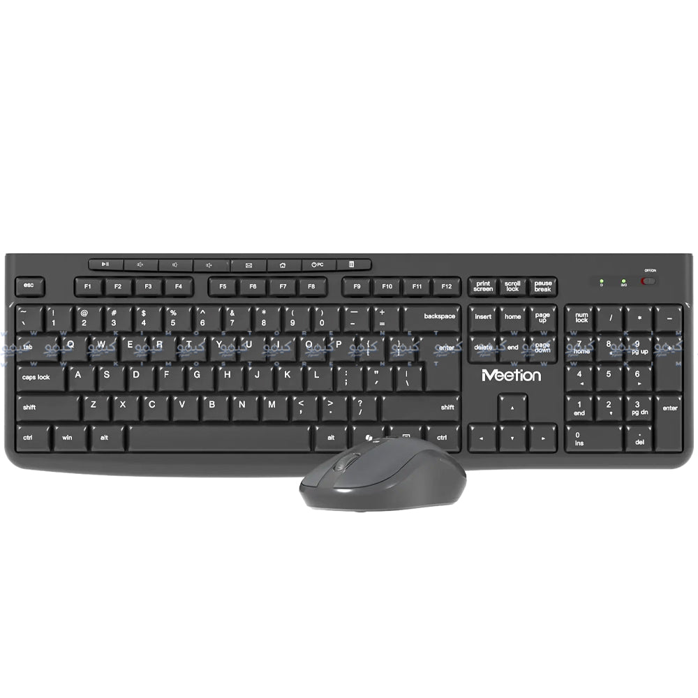Meetion CW295 Silent Wireless Keyboard + Mouse Combo English & Arabic - Black