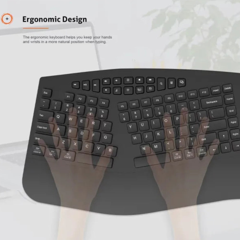 Meetion DirectorB2 Dual Mode Rechargeable Bluetooth Wireless Keyboard + Mouse Combo English & Arabic - Black