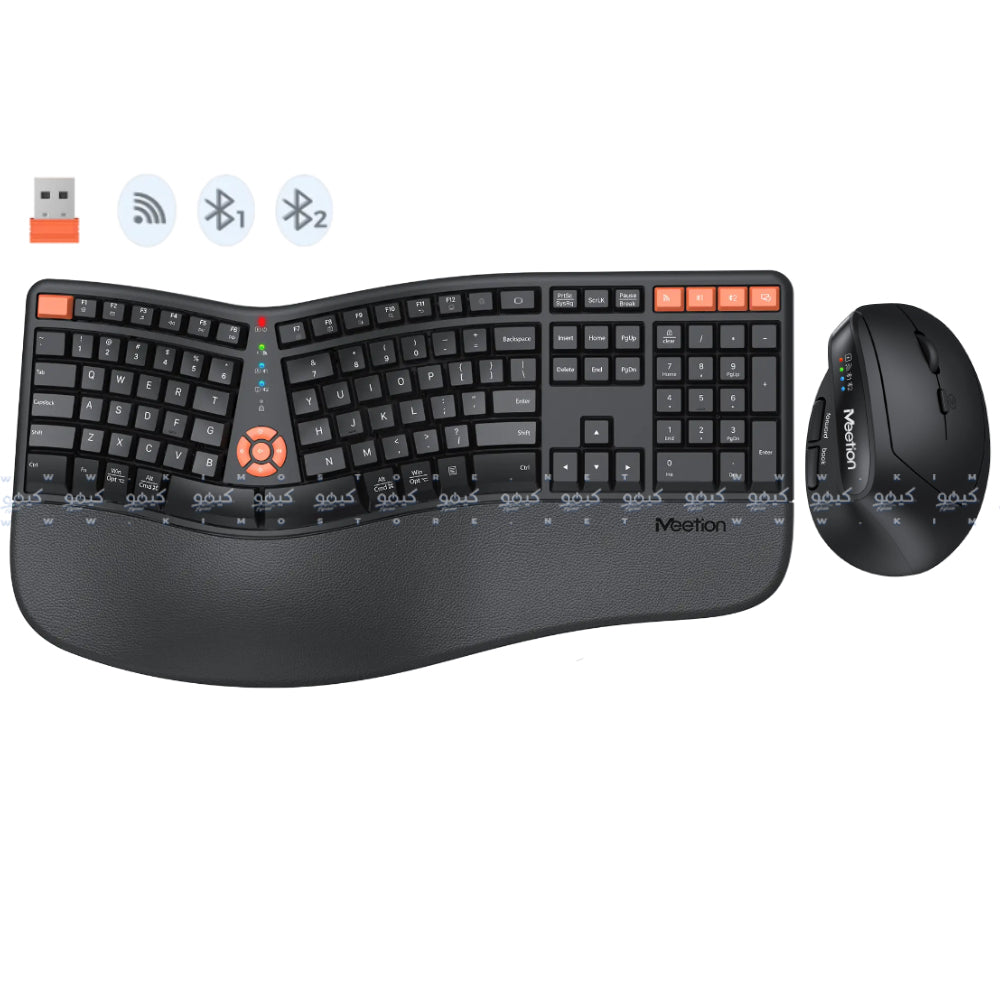 كيبورد + ماوس + ماوس بارد ميشن لاسلكي بلوتوث ثنائي الوضع كومبو قابل للشحن إنجليزي وعربي DirectorC2