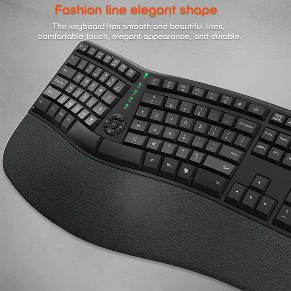 Meetion DirectorW Rechargeable Wireless Keyboard English & Arabic - Black