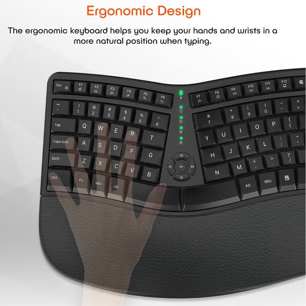 Meetion DirectorW Rechargeable Wireless Keyboard English & Arabic - Black