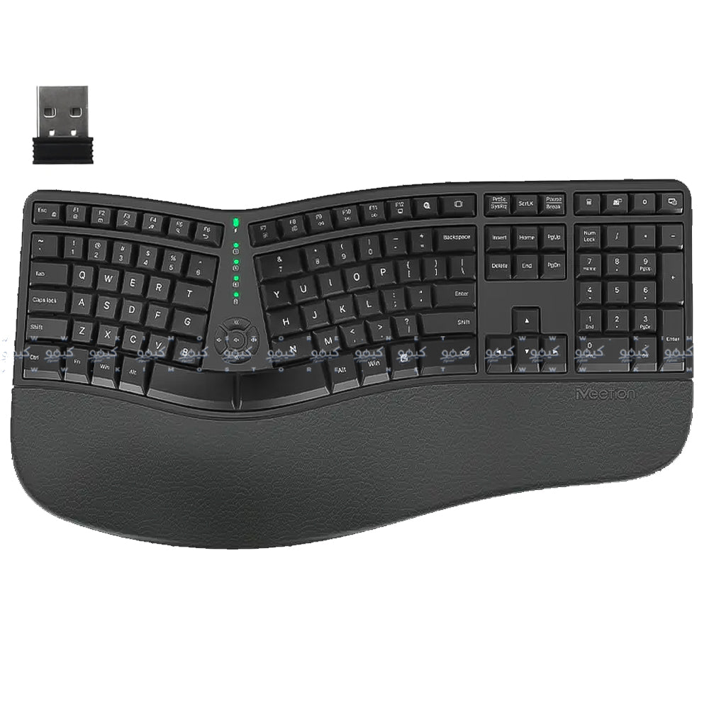 Meetion DirectorW Rechargeable Wireless Keyboard English & Arabic - Black