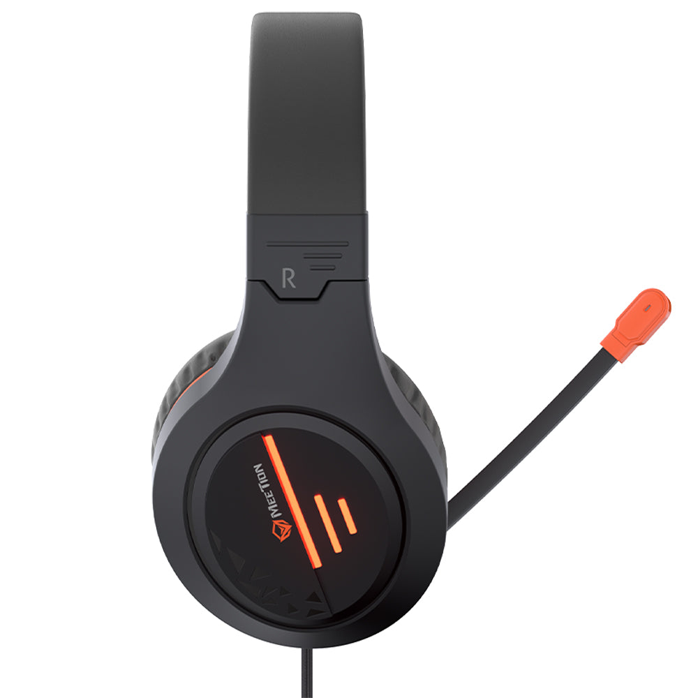 Meetion HP021 Stereo Gaming Headset Surround Sound With Noise-Cancelling Mic - Black x Orange