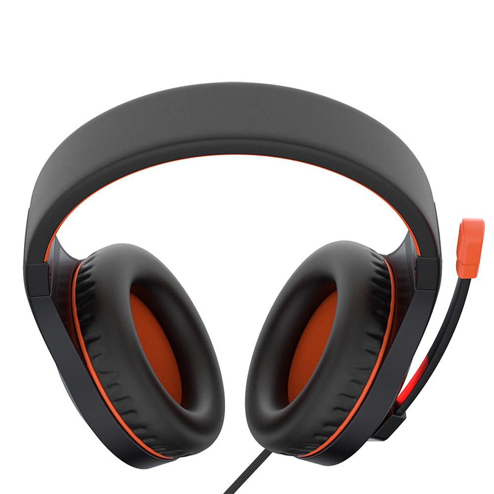 Meetion HP021 Stereo Gaming Headset Surround Sound With Noise-Cancelling Mic - Black x Orange