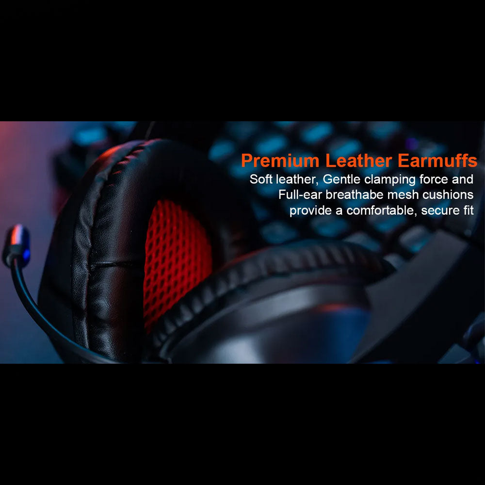 Meetion HP022 RGB Gaming Headset with Noise-Cancelling Mic - Black