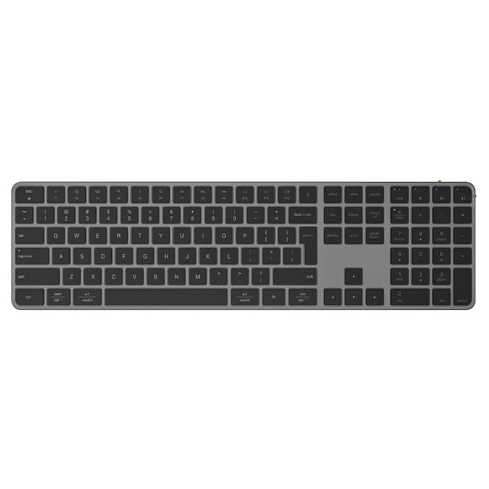 Meetion Ikey C230 Quite Slim Triple Mode Bluetooth Wireless & Wired Keyboard + Mouse Combo English & Arabic - Gray Black