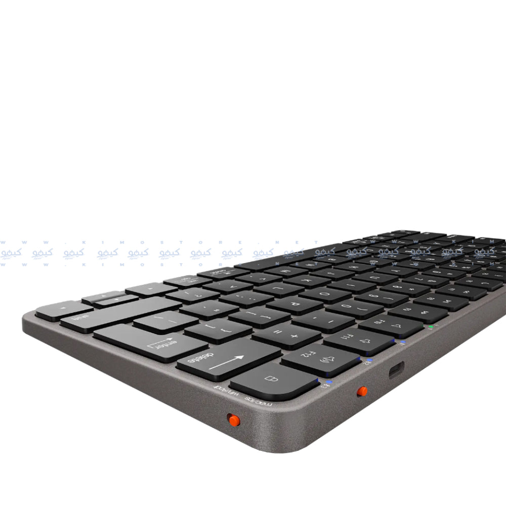 Meetion Ikey K210 Dual Mode Bluetooth Wireless Keyboard English & Arabic - Gray Black