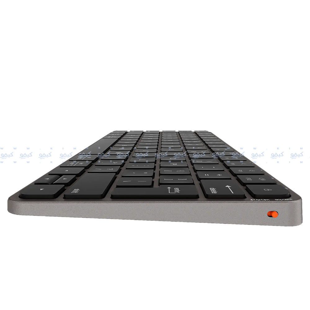 Meetion Ikey K210 Dual Mode Rechargeable Bluetooth Wireless Keyboard English & Arabic - Gray Black