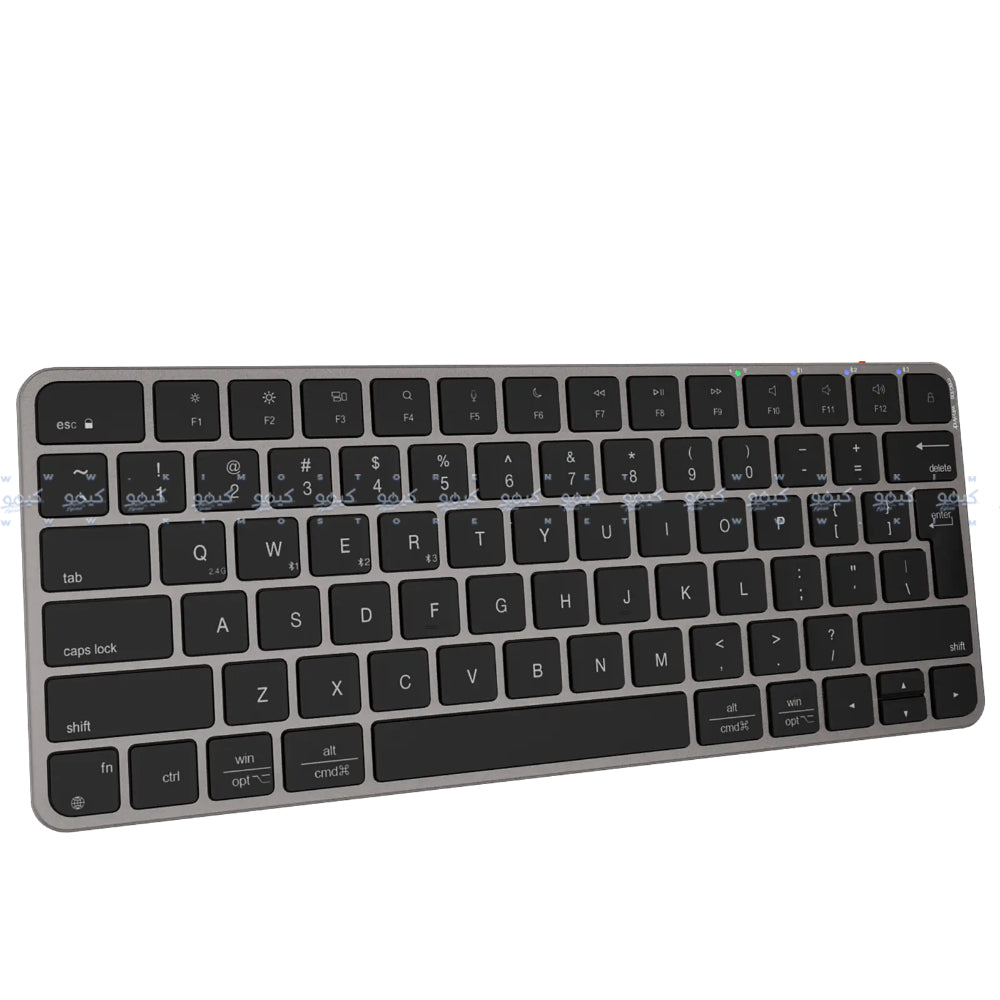 Meetion Ikey K210 Dual Mode Rechargeable Bluetooth Wireless Keyboard English & Arabic - Gray Black