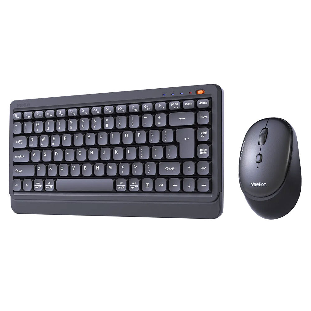 Meetion Mini 5000 Dual Mode Bluetooth Wireless Keyboard + Mouse Combo English & Arabic - Black