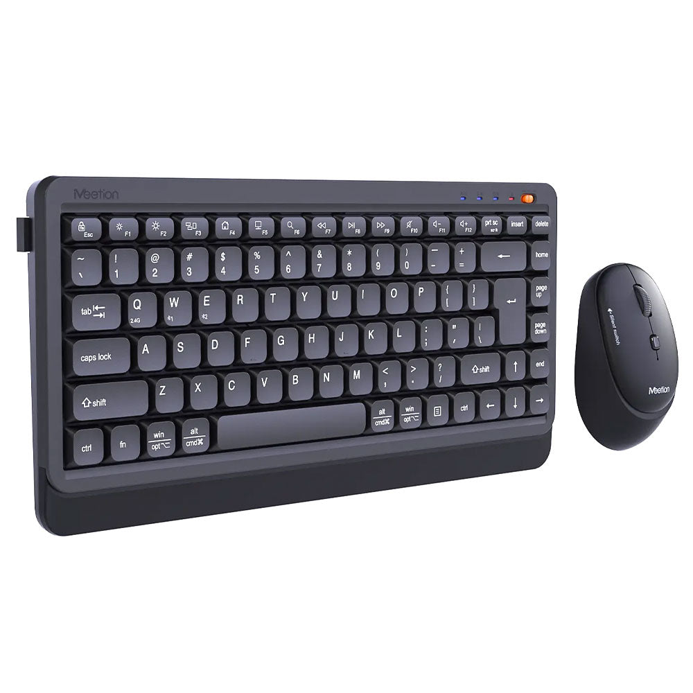 Meetion Mini 5000 Dual Mode Bluetooth Wireless Keyboard + Mouse Combo English & Arabic - Black