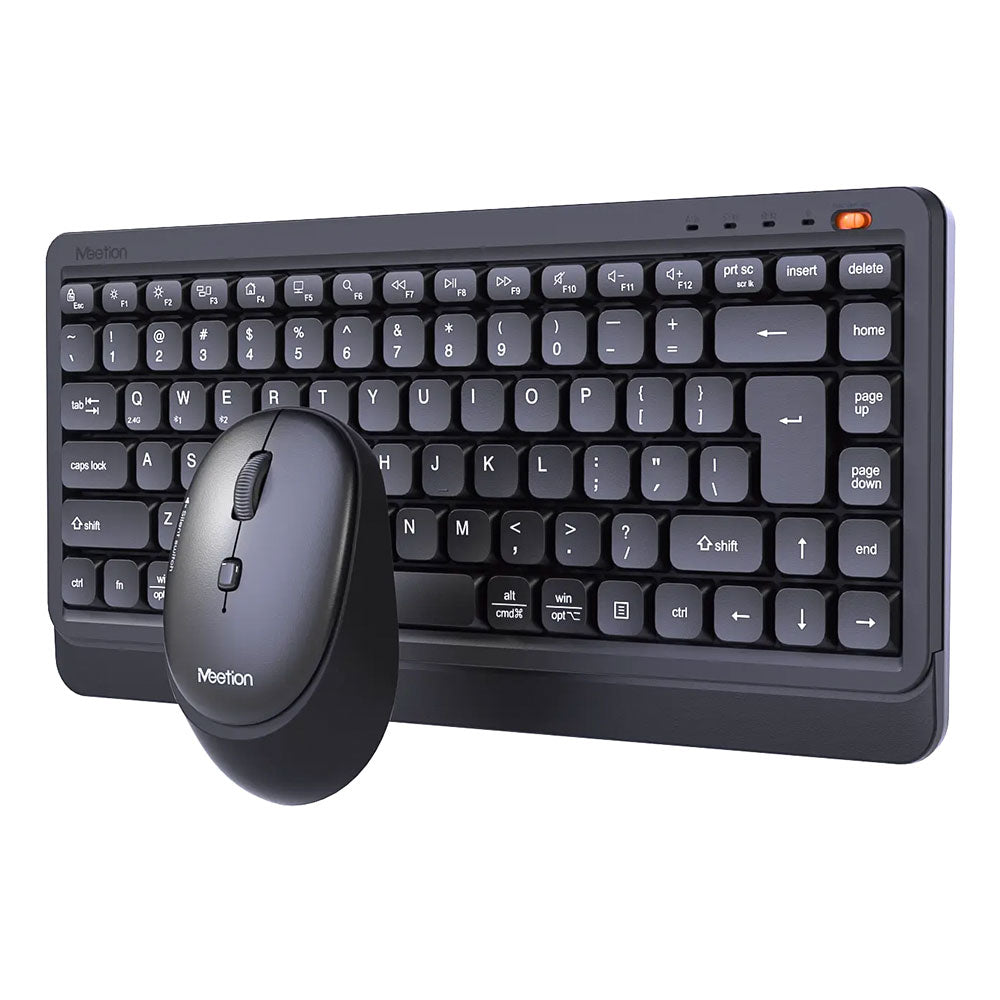 Meetion Mini 5000 Dual Mode Bluetooth Wireless Keyboard + Mouse Combo English & Arabic - Black