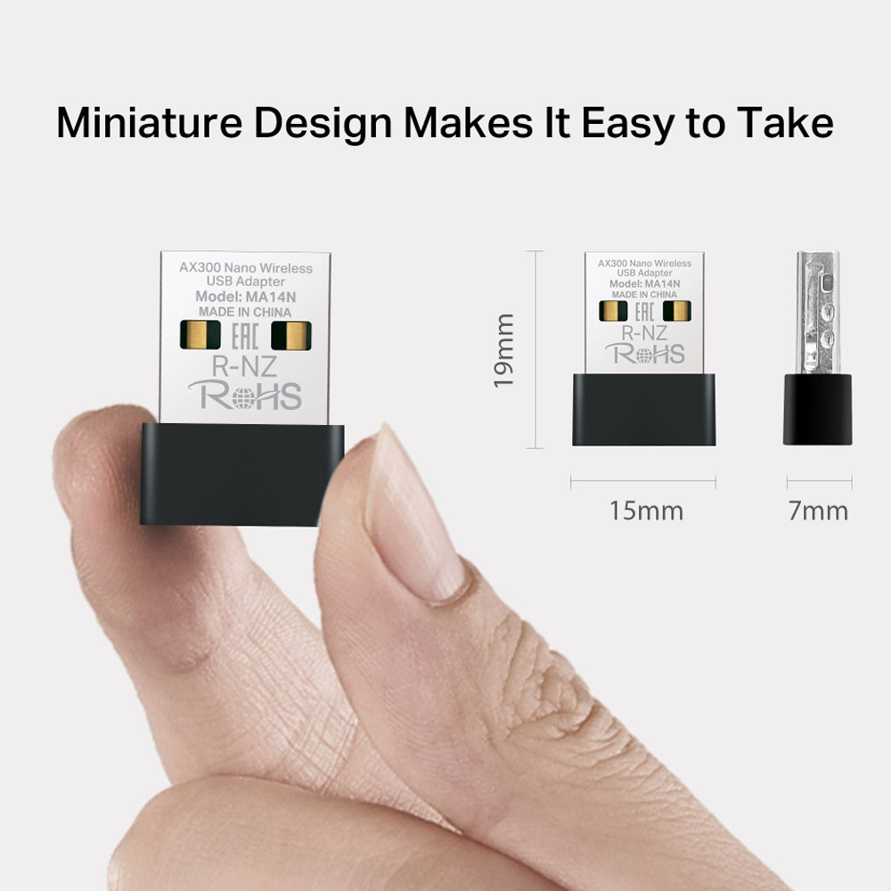 Mercusys MA14N AX300 Nano Wi-Fi Wireless USB Adapter 300Mbps