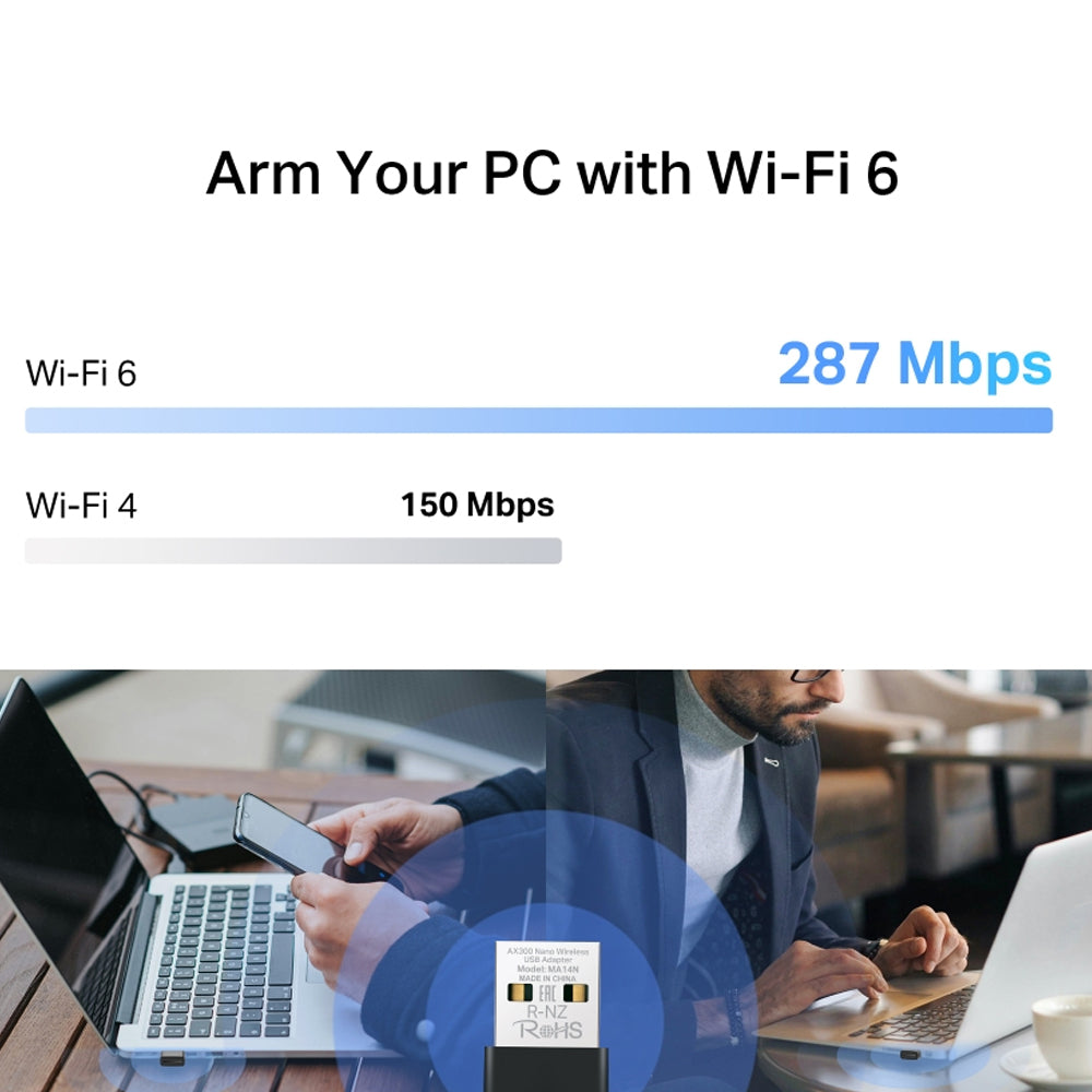 Mercusys MA14N AX300 Nano Wi-Fi Wireless USB Adapter 300Mbps