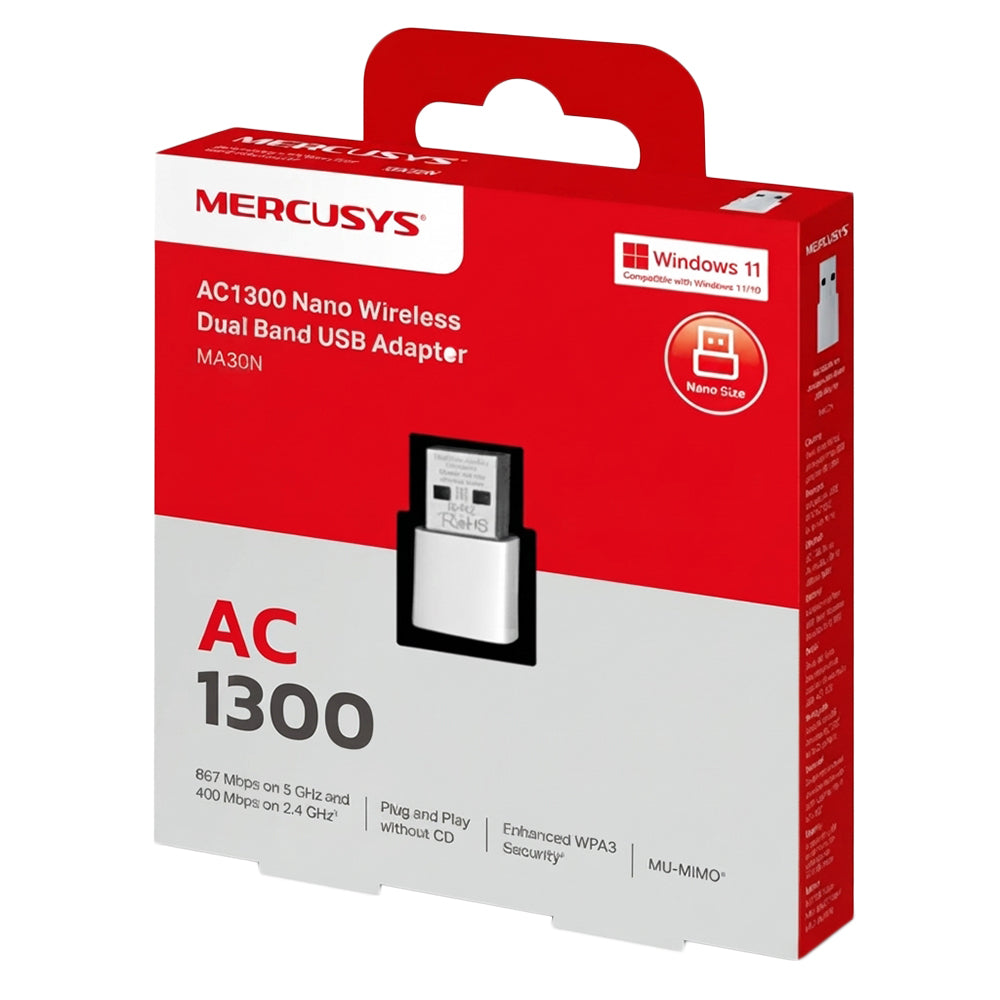 Mercusys MA30N AC1300 Nano Wireless USB Adapter