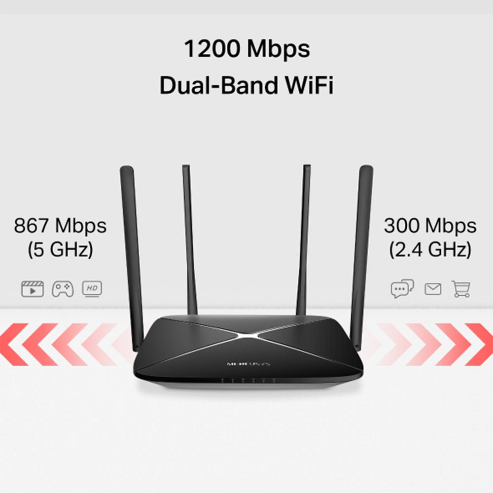 راوتر ميركوسيس 4 منافذ + يو اس بي 4 انتينا 1200 ميجابت في الثانية MB430-DSL AC1200 VDSL/ADSL