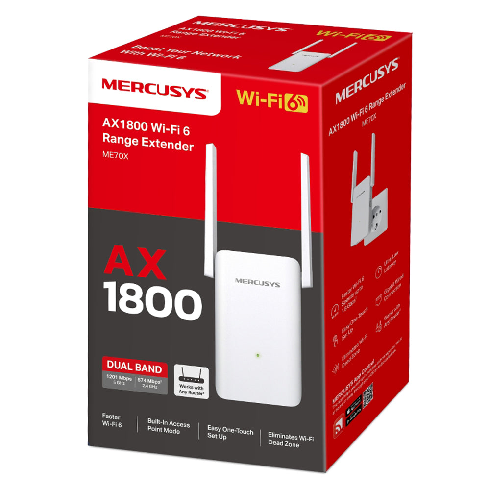 Mercusys ME70X AX1800 Wi-Fi 6 Range Extender 1 Port