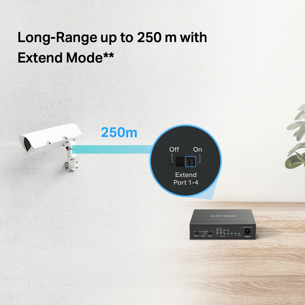 سويتش ميركوسيس 8 منافذ 10/100 ميجابت في الثانية +PoE + منفذين (RJ45)