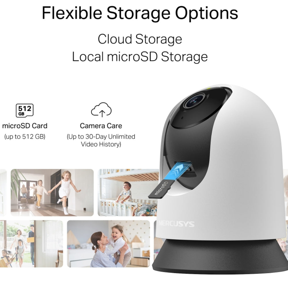 Mercusys MC200 Wi-Fi Pan & Tilt Indoor Security Camera 2MP 4mm (Mic)