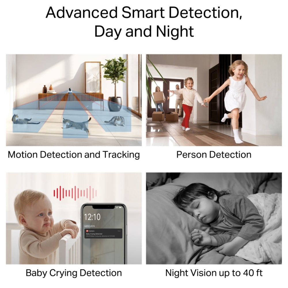 كاميرا مراقبة ميركوسيس داخلية واي فاي إمالة و دوران 3 ميجابكسل 4 ملم MC210 2K (ميكروفون)