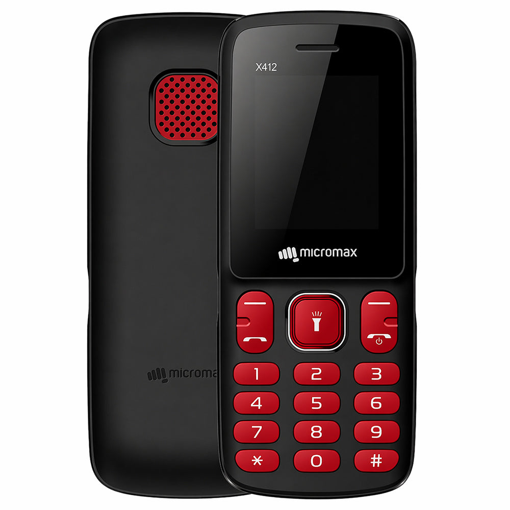 موبايل مايكروماكس X412 ثنائي الشريحة (32 ميجابايت / 32 ميجابايت رام/ 1.77 بوصة/ تقنية 2G) - أسود